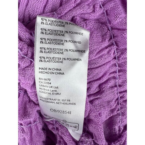 Free People Scrunchy Shrug Purple Long Sleeve Cropped Tie Front Cardigan Size XS - Picture 7 of 14